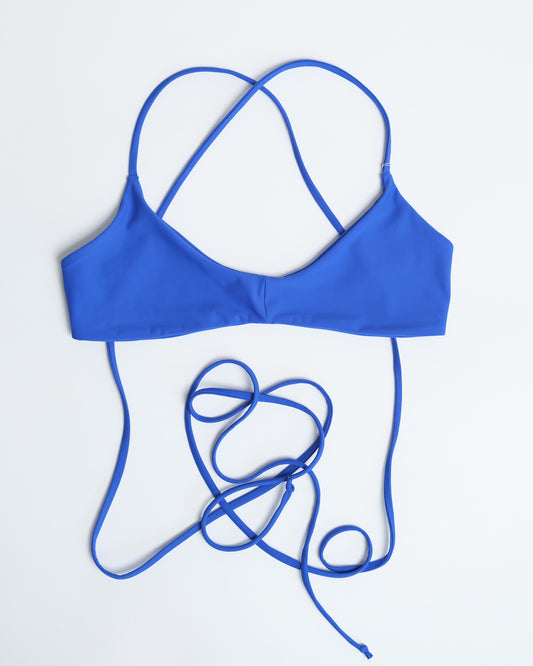 Wrap Bikini Top – Blue