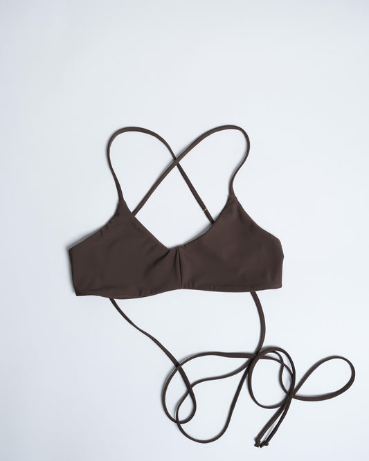 Wrap Bikini Top – Brown